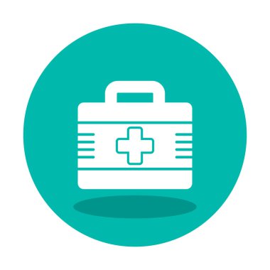 İlk yardım çantası simgesi. Acil durumlar için tıbbi ekipman