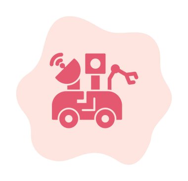 Ay Gezgini simgesi, vektör illüstrasyonu