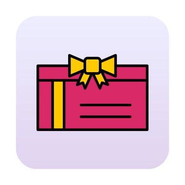 Basit hediye kartı simgesi, vektör illüstrasyonu