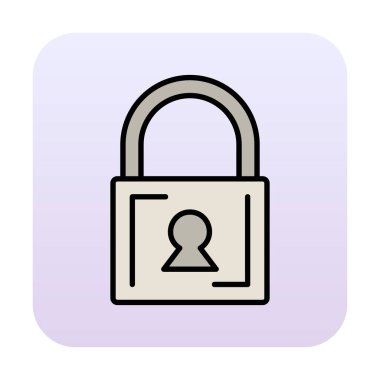 Asma kilit. Web simgesi basit illüstrasyon