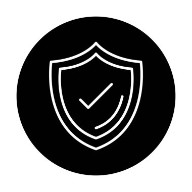 Güvenlik kalkanı simgesi koruma konsepti, vektör illüstrasyonu