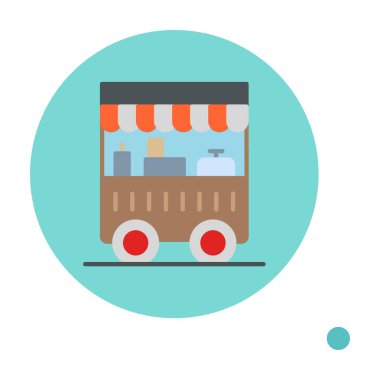 Yemek arabası simgesinin vektör illüstrasyonu 