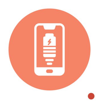 Basit Kablosuz Şarj simgesi, vektör illüstrasyonu