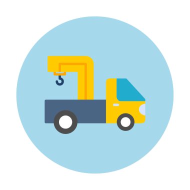 Turna Kamyonu Simgesi, Renkli Vektör İllüstrasyonu