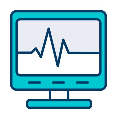 Ecg Okuma simgesi, vektör illüstrasyonu  