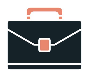 Evrak çantası vektör düz simgesi. İş durumu simgesi, bavul emojisi, vektör illüstrasyonu