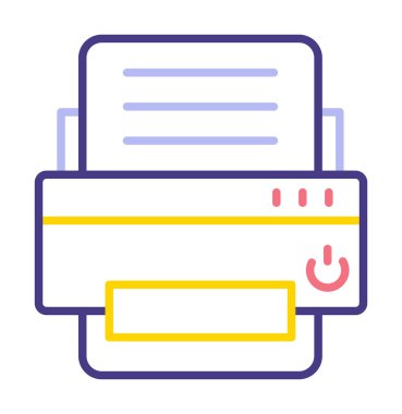 yazıcı simgesi web basit illüstrasyon