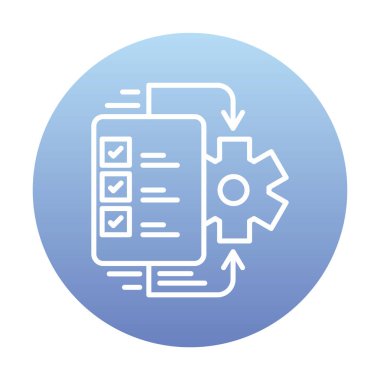 Çalışma akışı simgesi tasarımı, vektör illüstrasyonu                            