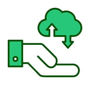 Bulut Veri Aktarımı renk çizgisi simgesi