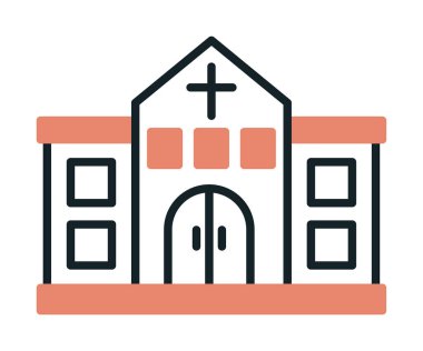 Kilise simgesi, vektör illüstrasyonu 