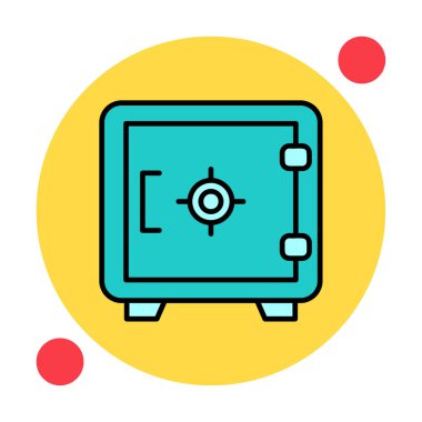 Güvenli simge, loker işareti, vektör illüstrasyonu