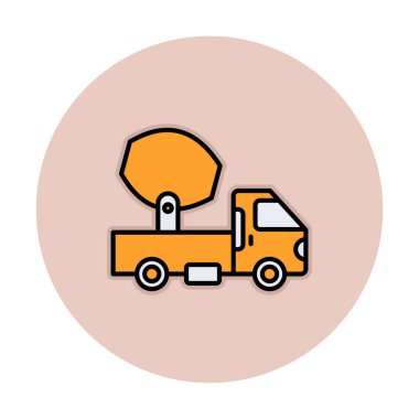 Çimento Kamyonu ikon vektör çizimi