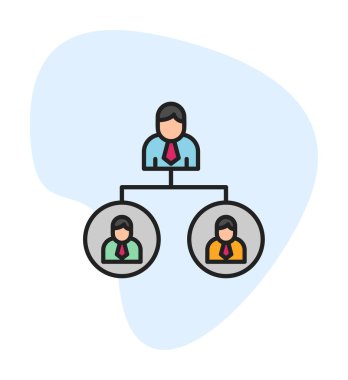 Beyaz arkaplanda Takım Yönetimi vektör çizimi