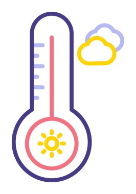 Sıcak Sıcaklık simgesine sahip termometre 