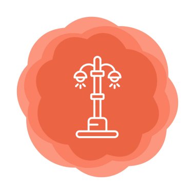 sokak ışığı çizgi simgesi, vektör illüstrasyonu