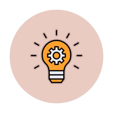 Arkaplanda dişli simgesi olan ampul