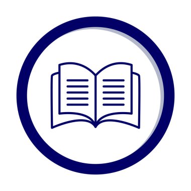 Basit Açık Kitap simgesi, vektör illüstrasyonu
