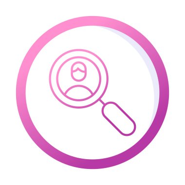 Arama insanları konsepti, büyütme cam ikon çizimi