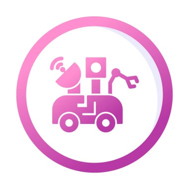 Ay Gezgini simgesi, vektör illüstrasyonu