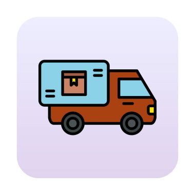 Vektör Tasarımı Teslimat Kamyonu Simgesi Biçimi