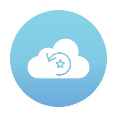 Yıldızlı bulut ve oku yeniden yükle. vektör illüstrasyonu 