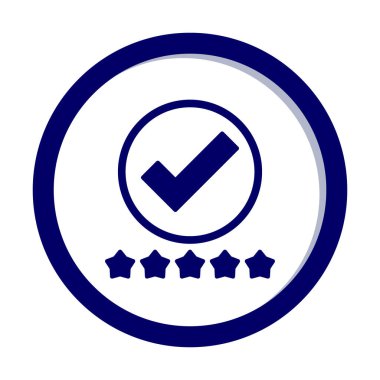 işaretleme işareti ve beş yıldız simgesi, vektör illüstrasyonu