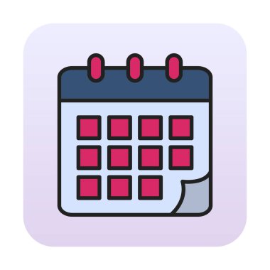 Takvim düzlüğü simgesi, vektör illüstrasyonu 