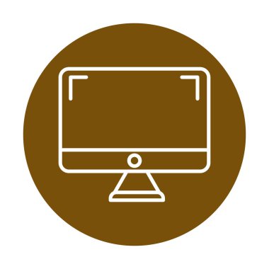 bilgisayar izleme simgesi, vektör illüstrasyonu basit tasarım