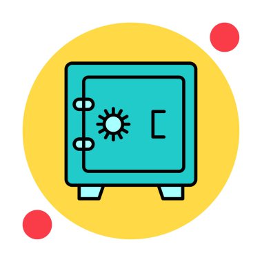 Güvenli simge, loker işareti, vektör illüstrasyonu