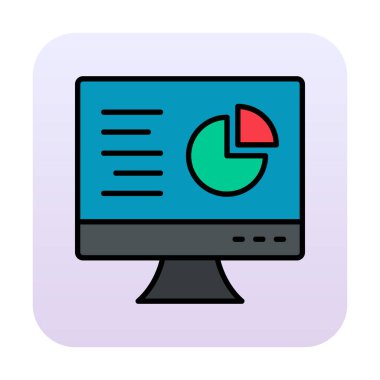 Çevrimiçi Pie Grafik ikonu vektör illüstrasyonu