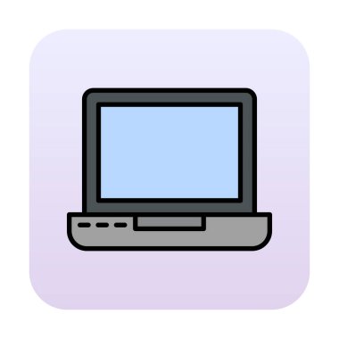 dizüstü bilgisayar simgesi, vektör illüstrasyonu basit tasarım 