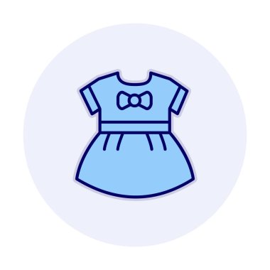 Bebek kız elbisesi ikonu, vektör illüstrasyonu