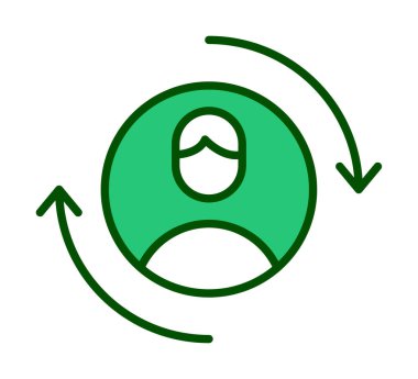 Ziyaretçi web simgesi, vektör illüstrasyonu geri getiriliyor