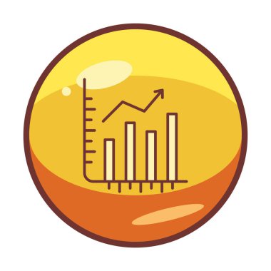 Hisse senetleri büyüyor. Web simgesi basit illüstrasyon