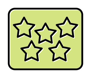 Beş Yıldız derecelendirme konsepti vektör çizimi