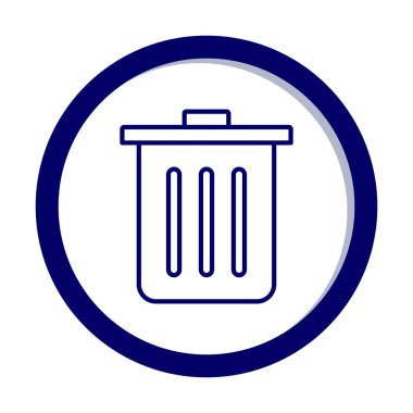 Çöp kutusu simgesi, çöp kutusu simgesi, renkli vektör illüstrasyonu