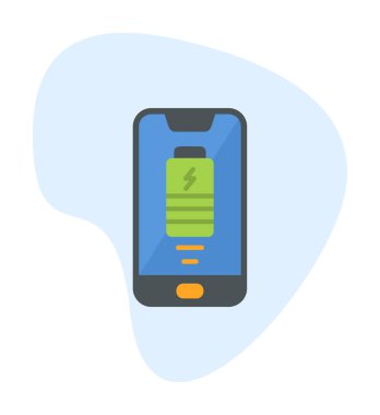 Basit Kablosuz Şarj simgesi, vektör illüstrasyonu