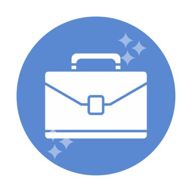 Evrak çantası vektör düz simgesi. İş durumu simgesi, bavul emojisi, vektör illüstrasyonu