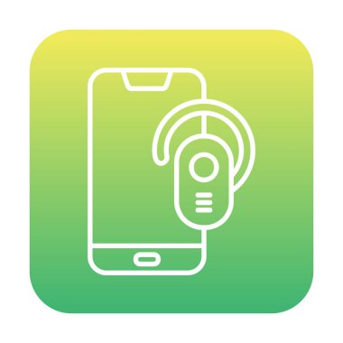 Kulaklık ve akıllı telefon web simgesi, vektör illüstrasyonu