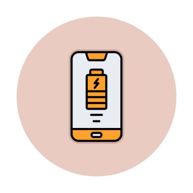 Basit Kablosuz Şarj simgesi, vektör illüstrasyonu