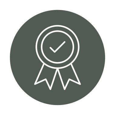 Onaylanmış madalya simgesi, vektör illüstrasyonu.