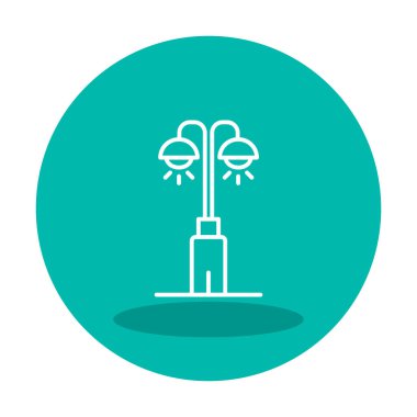 Beyaz arkaplanda Park Lambası 'nın vektör illüstrasyonu