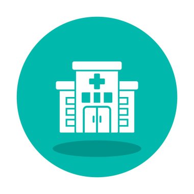 Hastane binası simgesi vektör illüstrasyonu