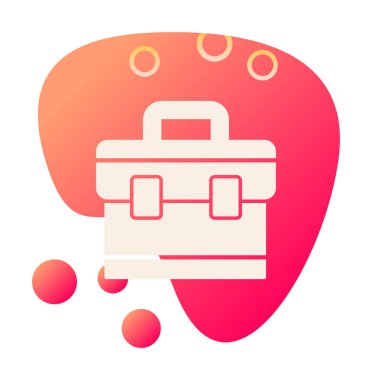 Evrak çantası vektör düz simgesi. İş durumu simgesi, bavul emojisi, vektör illüstrasyonu