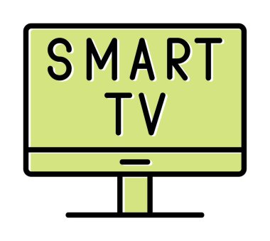 Basit Akıllı TV simgesi, vektör illüstrasyonu