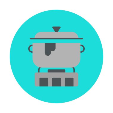 Mutfak çömleği simgesi düz stil