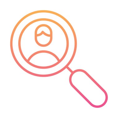 Arama insanları konsepti, büyütme cam ikon çizimi