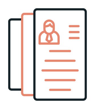 CV belgesi. Web simgesi basit illüstrasyon