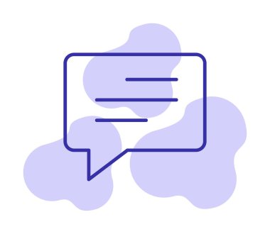 Basit sohbet simgesi, konuşma balonu, vektör illüstrasyonu