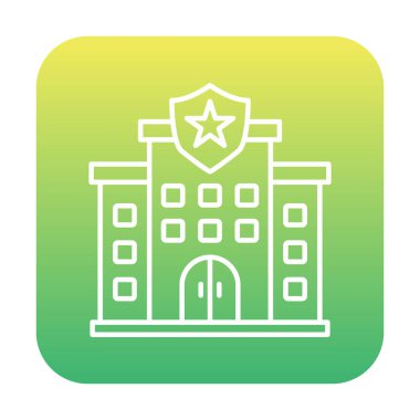 Polis karakolu simgesi, vektör illüstrasyonu basit tasarım